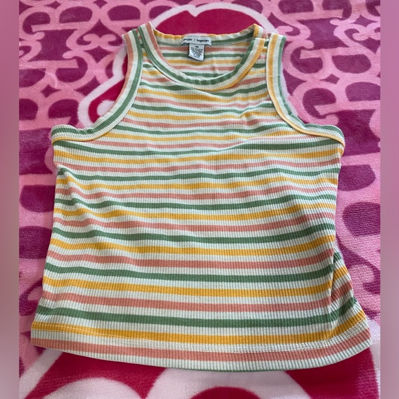 Forever 21 Tops - FREE ADD ON🧡🌈 Pastel Striped crop top size XS- S